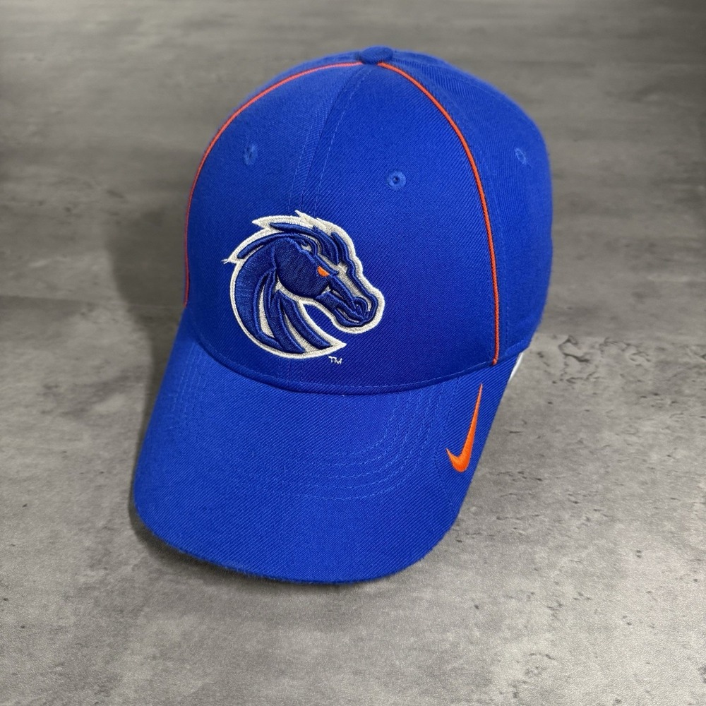 Nike Boise State Broncos Hat Blue Orange Dri Fit Legacy91 Adjustable Strap Cap